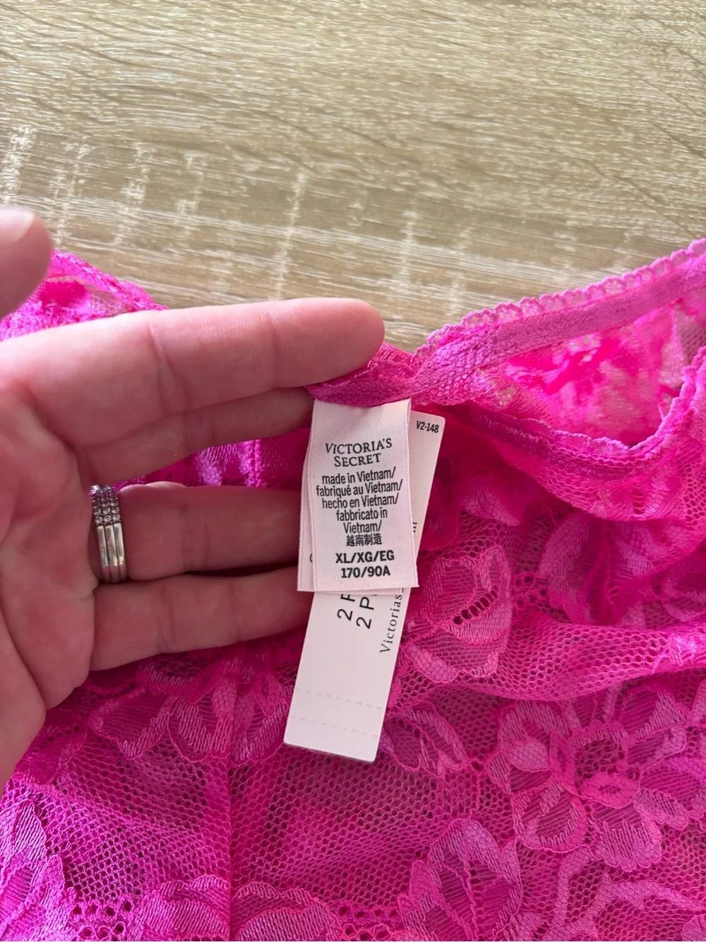 Victoria’s Secret Lovely Bouquet Pink Satin Open Back Slip and Underwear size XL